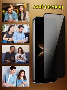 3pcs Full Coverage Privacy Tempered Glass Screen Protector, Compatible With Huawei/Honor, Edge-To-Edge, Anti-Spy, High Hardness, Anti-Peeping, Anti-Drop, Anti-Scratch, Anti-Fingerprint, Easy Installation, No White Edges, No Bubbles, Phone Case Friendly - Black - View 3