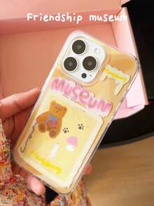 1件 Ins 爪印棕熊 IMD 全包防摔 PC 手機殼，適用於 Apple 11 Pro Max/12 Pro Max/13 Pro Max/14 Pro Max/15 Pro Max/16 Pro Max/17 Pro Max - 彩色 - 查看 1