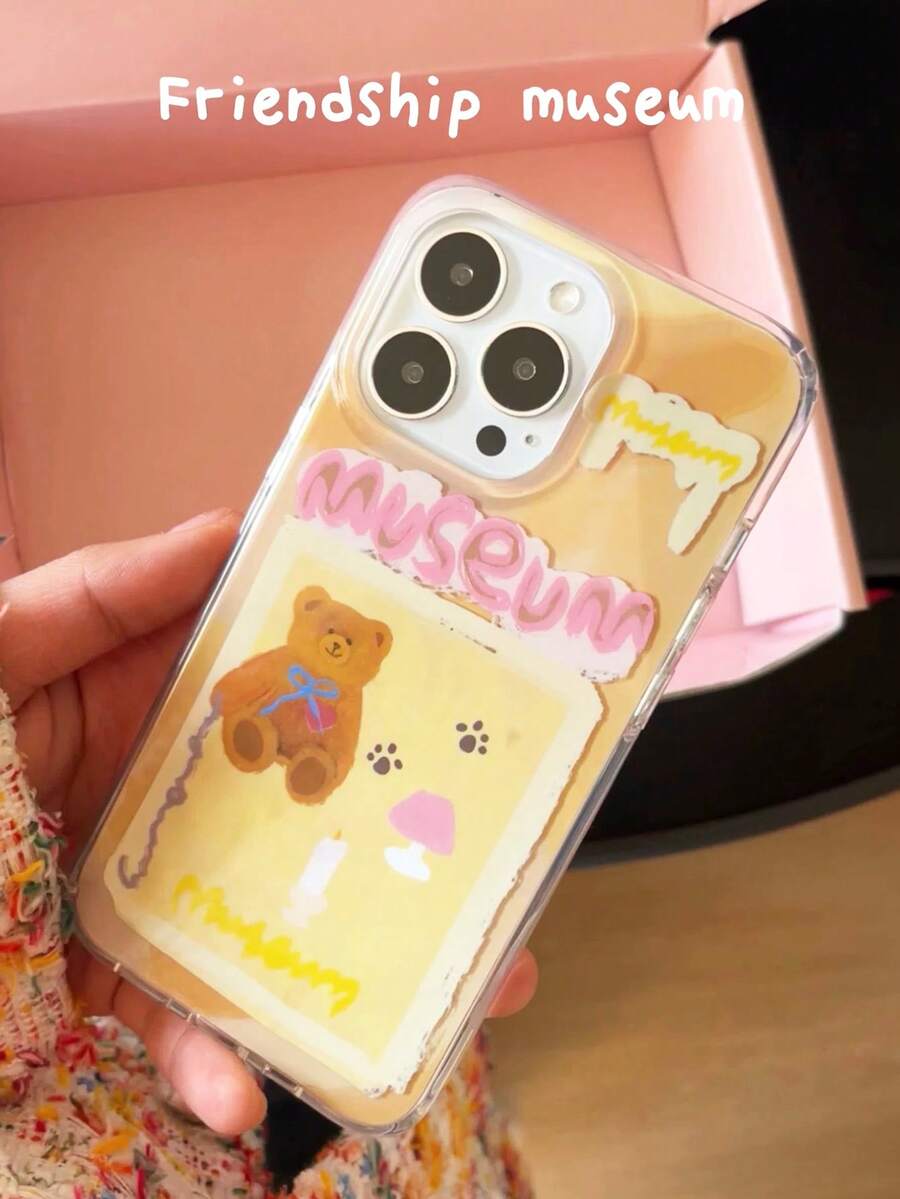 1件 Ins 爪印棕熊 IMD 全包防摔 PC 手機殼,適用於 Apple 11 Pro Max/12 Pro Max/13 Pro Max/14 Pro Max/15 Pro Max/16 Pro Max/17 Pro Max - 彩色 - 查看 1