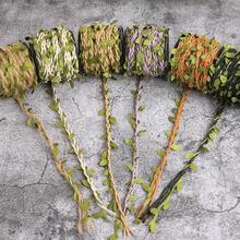 1 Roll 10M Leaf Jute Twine, Multi Color Artificial Green Leaf Wax String, DIY Craft Braided Decor Rope For Gift Wrapping Floral Arrangement Wall Decor - 1Pc - View 1