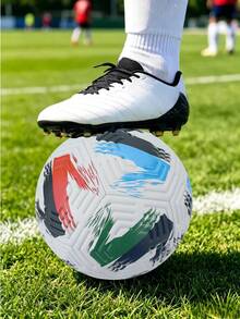 1pc Size 5 Standard Soccer Ball, Indoor/Outdoor Universal, Competition Training Ball, Gift Inflatable PU Leather Multi-Color Team Sports Football (Football Not Inflated) - Multicolor - View 6