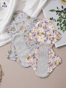 DORSU 4pcs Graphene Sanitary Pads, Washable And Reusable, For Menstrual Period, Leak-Proof, Comfortable And Non-Restrictive - Multicolor - View 3
