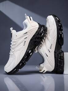 Men's Fashion Sports Shoes - Breathable And Comfortable, With Thick Sole Support, Low-Top Design, Suitable For Casual And Sports Wear, All Season - White and Black - View 3