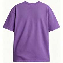 Camiseta con gráfico de gran fan de Jesús -Ajuste holgado- Estilo relajado y fácil, - Morado - Ver 3