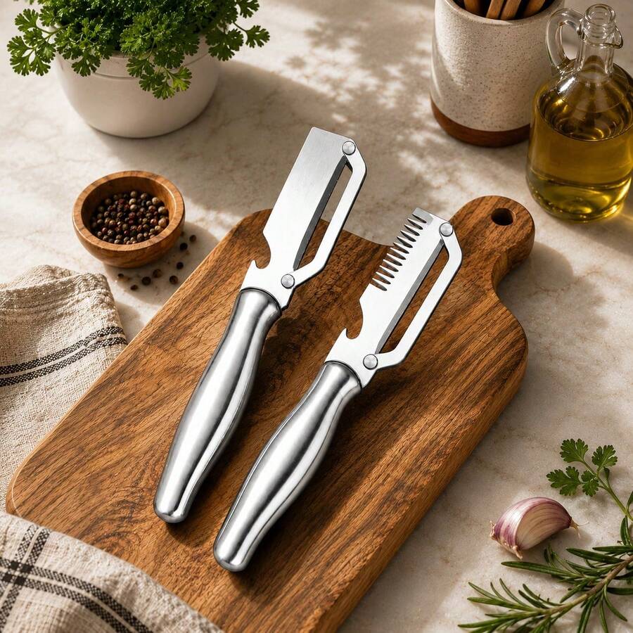 Multifunctional Kitchen Vegetable Peeler - Silver - View 1