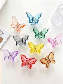 12/6/2 pièces Pinces à cheveux papillon en gelée 3D, cristal clair et transparent, durable et respectueux des cheveux, accessoires capillaires doux et mignons - convient aux filles et aux adolescentes, pour le quotidien, les vacances, l'école, les rendez-vous - Multicolore - Voir 6