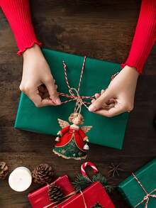 65/58/52/45/36/30/22/15/10/8Pcs MDF Christmas Angel Hanging Ornaments, Wooden Santa Decor For Tree Window Home Holiday Gift - Angel - View 10