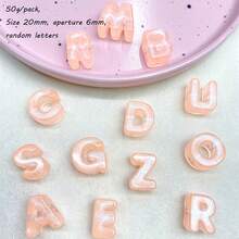 15-17 Pieces Acrylic Luminous Large Hole Letter English Support DIY Straight Hole Pendant Mobile Phone Chain Bead Loose Bead Jewelry Accessories - Multicolor - View 10