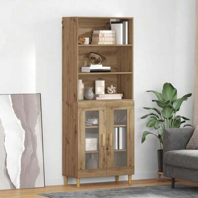 Berkfield Highboard Artisan Oak 69.5 X 32.5 X 180 Cm Engineered Wood