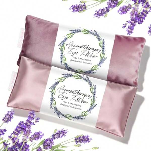 Weighted Eye Mask For Sleep, Yoga, Meditation, Lavender Eye Pillow Heated For Headache, Sinus, Dry Eyes Relief, Moist Heat Mask Relaxation Gifts For Women Pinkx2