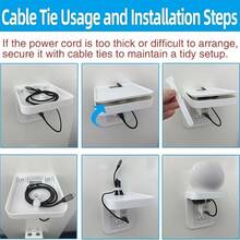 Wall-Mounted Outlet Shelf With Built-In Cable Management, Space-Saving Socket Holder Storage Rack For Bathroom, Smart Home Decor, Suitable For Users Who Love Tidy Living Room And Bedroom - Multicolor - View 6