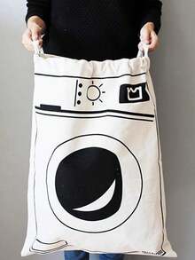 Large Capacity Drawstring Laundry Bag (Multiple Patterns) - Durable And Sturdy, Suitable For Travel, Dorm, School And Home Storage. Extra Large Washing Machine Pattern Laundry Bag, Reinforced Drawstring Design, Machine Washable, Ideal For Travel Clothing Storage, Closet Organization And Bedroom Storage. - Multicolor - View 11