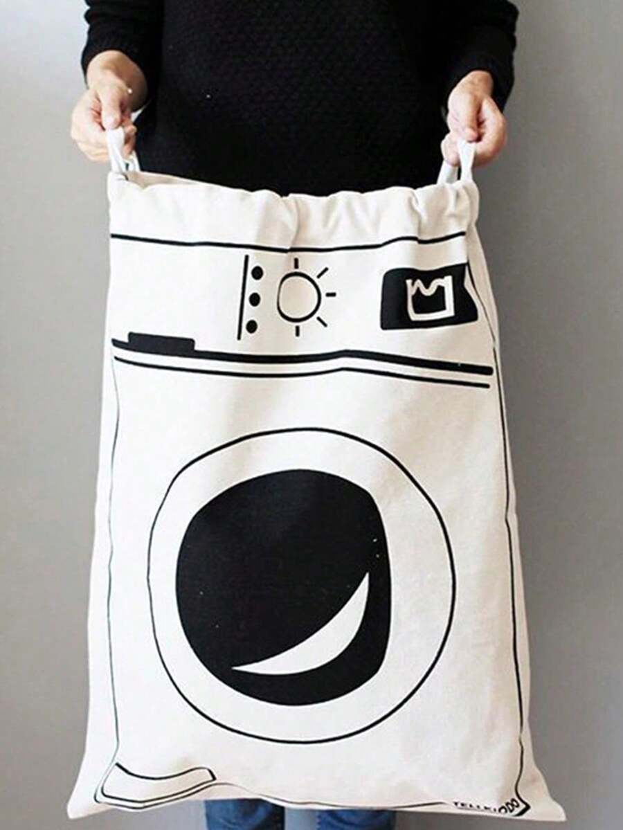 Large Capacity Drawstring Laundry Bag (Multiple Patterns) - Durable And Sturdy, Suitable For Travel, Dorm, School And Home Storage. Extra Large Washing Machine Pattern Laundry Bag, Reinforced Drawstring Design, Machine Washable, Ideal For Travel Clothing Storage, Closet Organization And Bedroom Storage.
