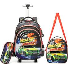 Tas Ransel Travel Keren untuk Remaja Perempuan dengan Roda dan Tas Selempang - Tas sekolah troli anak perempuan - View 10