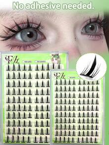 100pcs CC Curl Doll Eye Natural-Looking Fake Eyelashes, Lightweight And Comfortable, Suitable For Daily Wear, Reusable, Easy To Apply In 3 Seconds, Self-Adhesive Glue Eliminates The Need For Fake Lashes – Fast And Secure Bonding In 3 Seconds, D - View 2