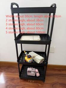1pc Multi-Layer Pull-Out Storage Cart, Divided Storage, Flexible Pull-Out Design, Easy Assembly, Heavy Duty, Waterproof & Moisture-Proof, Easy To Clean, Space-Saving, Open Design, Suitable For Kitchen, Bathroom, Living Room, Bedroom And Other Spaces - Multicolor - View 7
