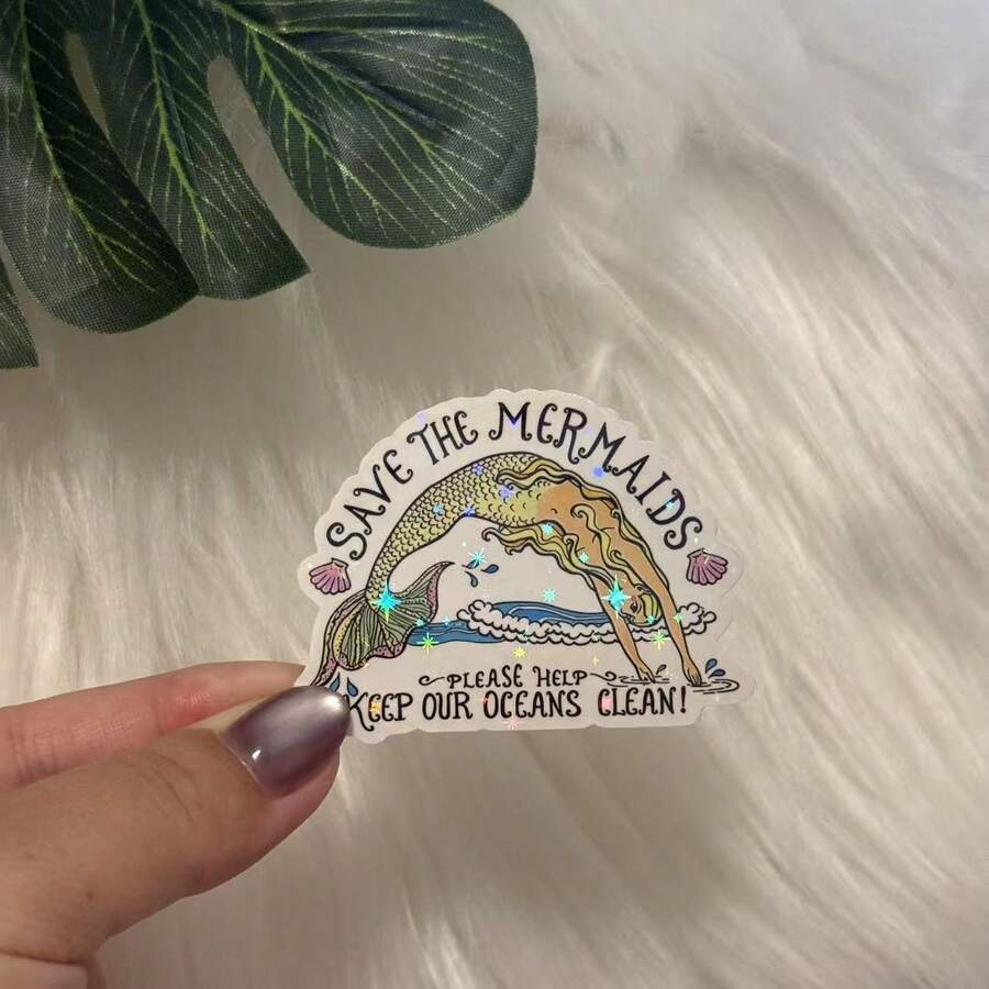 Save The Mermaids Please Help Keep Our Oceans Clean Car Sticker-For ...