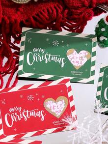 20pcs Rectangular Paper Christmas Scratch-Off Greeting Cards - Hidden Messages, Merry Christmas Design, Suitable For Parties, Events, DIY Rewards, Christmas And Snowflake Decor, Family Gatherings, Friends And Family Holiday Surprise Interactive Game Props - View 3