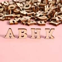 Vintage Color Wooden English Letters, Natural Wooden Uppercase Letters, Handmade DIY Crafts, Used For Handmade Accessories, Handmade Projects, Art Creation, Home Decor, Christmas Decoration, Party Decoration, Holiday Gifts, Gift Making, Photo Frame Decoration - Natural Wood Letter Style - View 5