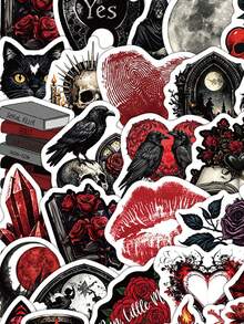 50Pcs Funny Gothic Graffiti Stickers Creative Gothic Stickers Decorative Stickers For Water Bottle, Guitar, Luggage, Phone, Case, Laptop, Skateboard, Gift - Multicolor - View 1