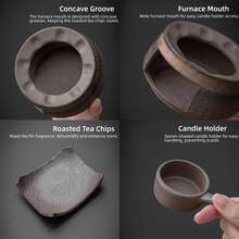Ceramic Incense Burner Set With Lid, Cast Iron Incense Burner, Portable Meditation Purification Bowl, Home Space Purification, Vintage Desktop Decor Ritual Ornament, Suitable For Yoga And Indoor Spiritual Use - one-size - View 9