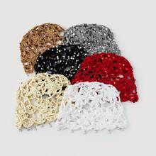 1pc Bohemian Solid Color Hollow Out Sequin Knitted Hair Cap - Multicolor-b - View 3