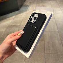 奢華矽膠磁吸無線充電卡夾手機殼，適用於 iPhone 18 17 Pro Max 17 Pro 17 16 15 14 13 12 11 Pro Max 16 15 14 Plus，磁吸背蓋 - 黑色 - 查看 3