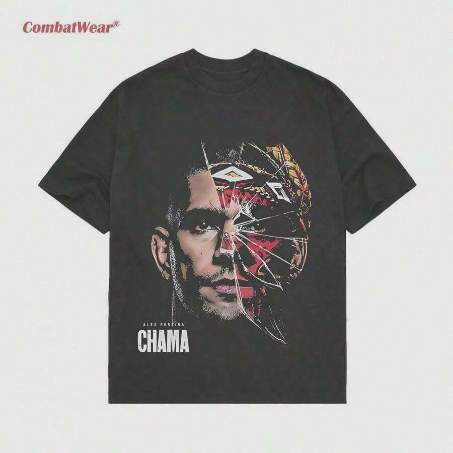 Nueva Llegada, FriendlyCombatWear 2026 Alex Pereira Camiseta Deportiva Talla Grande, Camiseta de Entrenamiento MMA, Ultra Cotton 100% Algodón, Regalo para Él - Negro - Ver 1