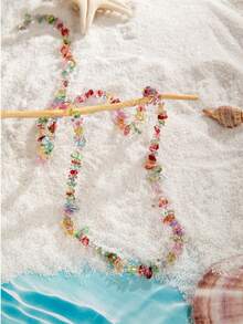 imoli 1 Set/Minimalist Elegant Bohemian Style Multicolor Asymmetrical Stone & Black Bead Double Layer Lasso Long Sweater Necklace Y-Shaped Heart Pendant Adjustable Tassel Chain, Autumn/Winter Layering Accessory, Daily Wear Date Office Neck Decor <Mixed Colors, Random Strands, Random Color Matching> - 27496-colour - View 8