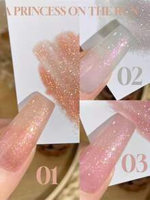 Cat Kuku Seri Runaway Princess 2026 Terbaru, Populer, Glitter Halus, Gradien Putri Duyung, Warna-warni - MultiWarna - View 10