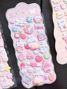 Creative 3D Embossed Stickers Cute Cartoon Rabbit Panda Pattern Phone Case Computer Decoration Material 3D Stickers - Multicolor - View 12