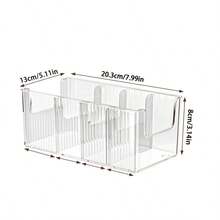 4-Compartment Large Capacity Transparent Plastic Storage Box With 3 Removable Dividers, Multi-Functional Desktop Organizer For Belts, Cosmetics, Vanity, Wardrobe And Bathroom - Clear - View 9