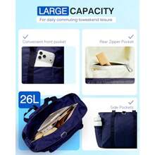 Tote Bag For Women 26L Capacity Travel Purses Work Bag Small Zipper Tote Bag For Travel Nurse Gym Teacher - Navy Blue - View 5