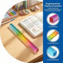 Colorful Ruler Cube, 2-In-1 Geometric Drawing Tool, Math Learning Stationery Set, Drawing & Measuring Stationery, Math Teaching Aid, Painting Supplies, Ruler Accessories, Multi-Functional Plastic Geometric Shape, Back To School, Graduation Gift - A - View 4