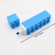 Building Block Shaped Fluorescent Highlighter Pen, Cartoon Fluorescent Marker, Handheld Pen, Creative Shaped Fluorescent Pen, First Day Of School - Multicolor - View 2