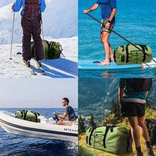 80L Dry Bag Large Waterproof Bag Roll-Top Heavy Duty Fishing Duffel Bag With Durable Straps & Handles For Kayaking Paddle Boarding Boating Fishing - Green - View 7