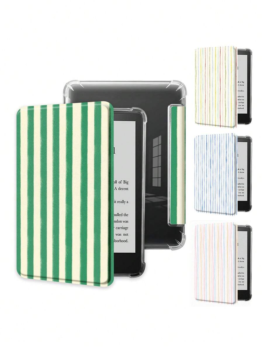 Colorful Striped Protective Case, Compatible With 6-Inch Kindle 11th Generation (2024 And 2022 Release), Kindle Paperwhite 12th Generation 2024 - Ultra-Thin Transparent TPU Back Shell Protective Cover, With Auto Wake/Sleep Function, Compatible With Kindle Paperwhite 12th Generation 2024, DIY Customizable - Suitable For Daily Use And Holiday Gifts
