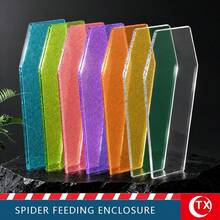 Multi-Color Transparent Acrylic Reptile & Amphibian Terrarium, No Assembly Magnetic Ventilation Lid Spider Habitat Box With Feeding Water Dish, 360° Fully Transparent DIY Enclosure For Jumping Spiders, Tarantulas, Lizards And Small Pets, Suitable For Beginners - Clear - View 7