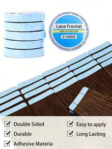 Waterproof Lace Front Wig Tape, 3 Yards - Double-Sided Adhesive For Secure Hold On Wigs And Extensions - Strong, Flexible Hold - Waterproof Lace Front Wig Tape - Strong Bond, Double-Sided Support For Extensions And Wig Pieces, Halloween - View 6