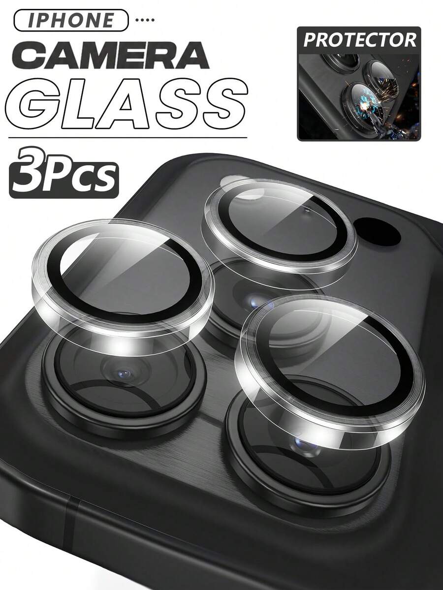 3片裝透明相機鏡頭保護膜，相容 iPhone 18 Pro Max/18 Pro/17 Pro/17 Pro Max，易於安裝，高清品質，相容 17/16 Pro Max/16 Pro/16 Plus/16/15 Pro Max/15 Pro/15 Plus/15/14/13/12/11，手機配件，相容手機殼，居家與辦公室必備
