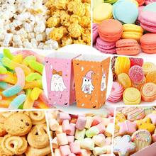 10pcs/30pcs/50pcs/100pcs Halloween Ghost Popcorn Gift Boxes, Disposable Paper Boxes With Cute Pink And Orange Ghost Design, Perfect For Holding Snacks And Candy; Suitable For Halloween, Birthday Parties And Day Of The Dead Celebrations - Multicolor - View 6