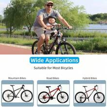 Cadeirinha de Bike Infantil Frontal com Apoio de Mão e Descanso de Pé, Assento Preto Universal para Mountain Bike e Bicicleta de Estrada, Acessório Seguro e Fácil de Instalar. - Preto - Visão 7