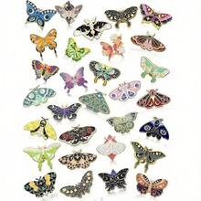 5pcs/10pcs/15pcs/Set Random Butterfly Enamel Pin Set, Cute Enamel Backpack Pins, Butterfly Lapel Pins, Suitable For Steampunk Badge Accessories, Women (Random Color/Letter) - Butterfly - View 12
