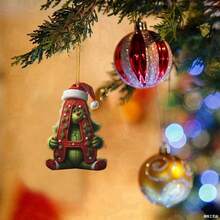 The Grinch 1pc Acrylic Letter Ornament, Christmas Decoration, Christmas Tree Hanging Decor, Holiday Hanging Ornament - Multicolor - View 4