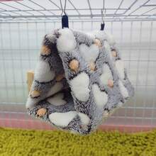 1pc Soft Comfortable Warm Plush Material Heart Pattern Triangle Hammock Bird Nest Suitable For Tiger Parakeet, Cockatiel And Other Small To Medium Parrots Sleeping Resting Playing Multiple Sizes And Colors Available With Detachable Metal Hook For Easy Cleaning Autumn And Winter Use - View 3