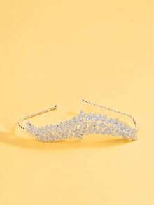 1 pieza Brazalete de dedo con hoja de strass brillante, accesorio de moda minimalista personalizado - Plateado - Ver 2