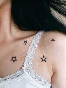 20 Tato Temporer Hitam, Tahan Air dan Tahan Lama, Termasuk Berbagai Desain Lucu dan Frasa Pendek Bahasa Inggris, Cocok untuk Liburan, Pesta, dan Penggunaan Sehari-hari Wanita. - Hitam - View 3