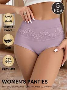 MIOTAN 5pcs Women's Lace Panties, Comfortable And Soft - Multicolor - View 5