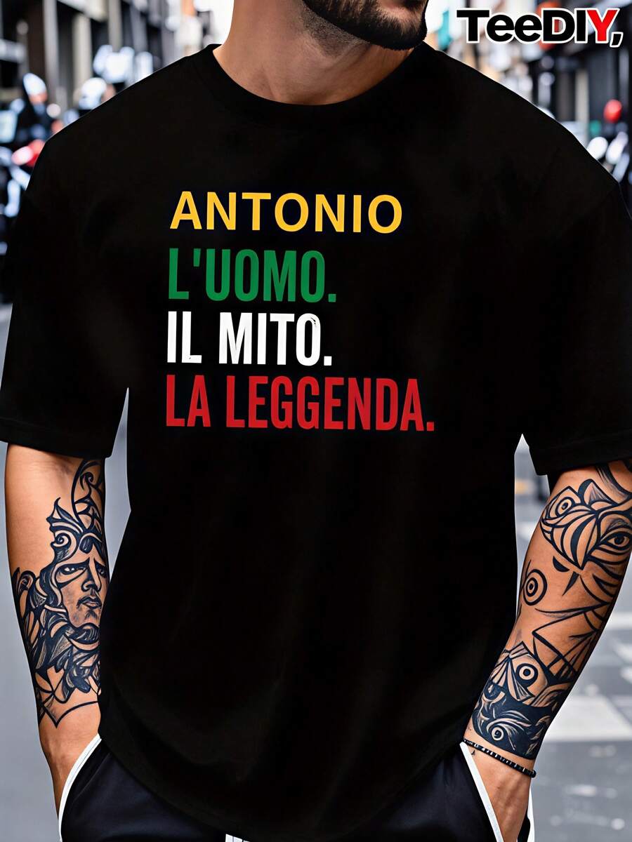 Maglietta girocollo in stile boho, vestibilità ampia per tutte le stagioni, perfetta per occasioni ispirate all'Italia e abbigliamento casual., TAGLIA GRANDE - nero - Visualizzare 1