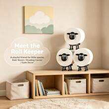 3pcs/5pcs Cute Sheep Style Toilet Paper Holder, Freestanding Animal Toilet Paper Storage Rack, Adorable Design Suitable For Bathroom, Kitchen, Bedroom, Office And Home Daily Use, Versatile Home Decor - B-Black - View 3
